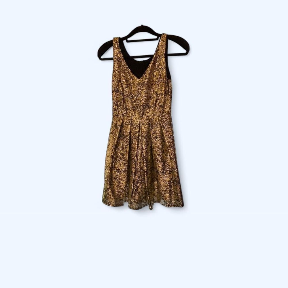 Modcloth Women's Gold and Brown Dress